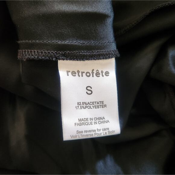 Retrofete Sab Dress Black Maxi Halter Satin Size Small NWT Sleeveless - Picture 14 of 15